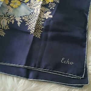Vintage Echo 26" square silk scarf